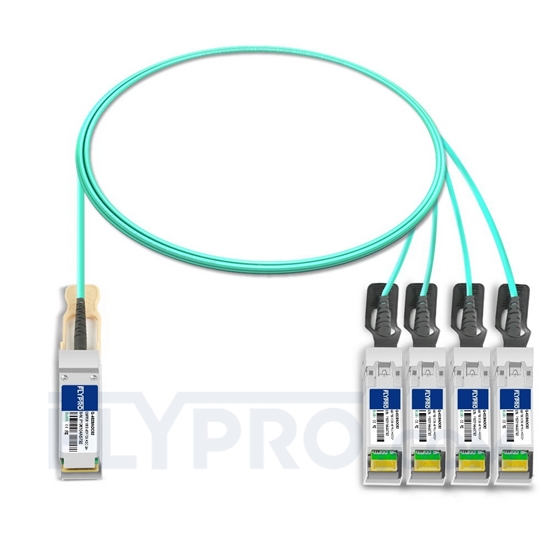 Image de 2m Générique Compatible Câble Optique Actif Breakout QSFP28 100G vers 4 x SFP28