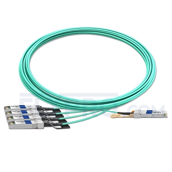 Picture of 10m (33ft) Arista Networks QSFP-4X10G-AOC10M Compatible 40G QSFP+ to 4x10G SFP+ Breakout Active Optical Cable