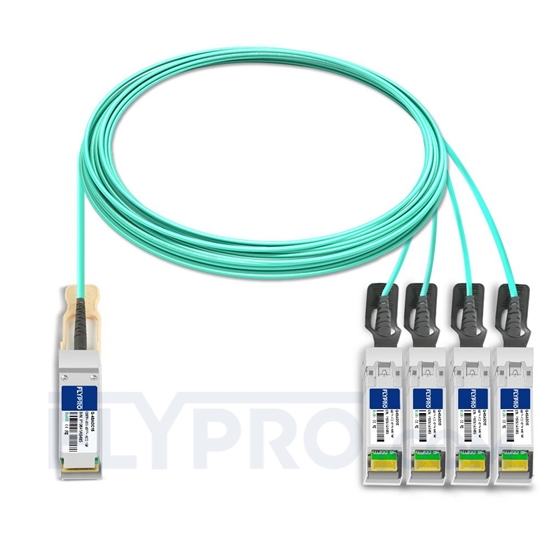 Picture of 15m (49ft) Arista Networks QSFP-4X10G-AOC15M Compatible 40G QSFP+ to 4x10G SFP+ Breakout Active Optical Cable