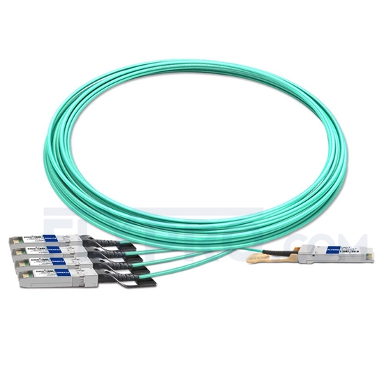 Picture of 15m (49ft) Arista Networks QSFP-4X10G-AOC15M Compatible 40G QSFP+ to 4x10G SFP+ Breakout Active Optical Cable