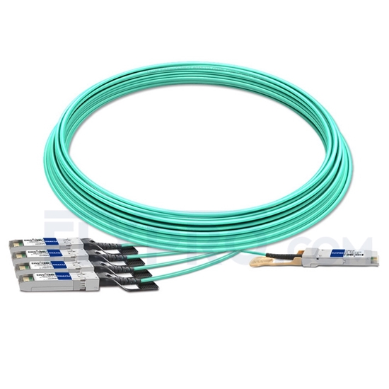 Picture of 25m (82ft) Arista Networks QSFP-4X10G-AOC25M Compatible 40G QSFP+ to 4x10G SFP+ Breakout Active Optical Cable