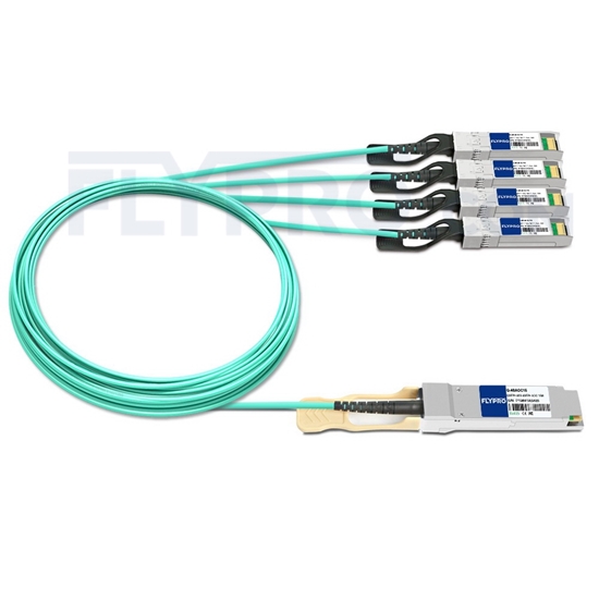 Picture of 15m (49ft) Avago AFBR-7IER15Z Compatible 40G QSFP+ to 4x10G SFP+ Breakout Active Optical Cable