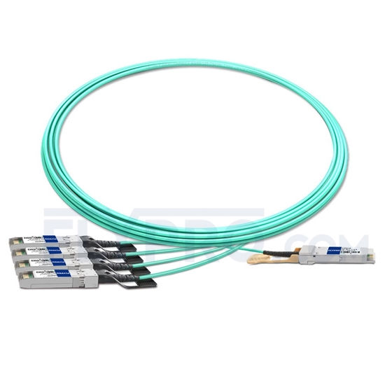 Picture of 5m (16ft) Cisco QSFP-4X10G-AOC5M Compatible 40G QSFP+ to 4x10G SFP+ Breakout Active Optical Cable