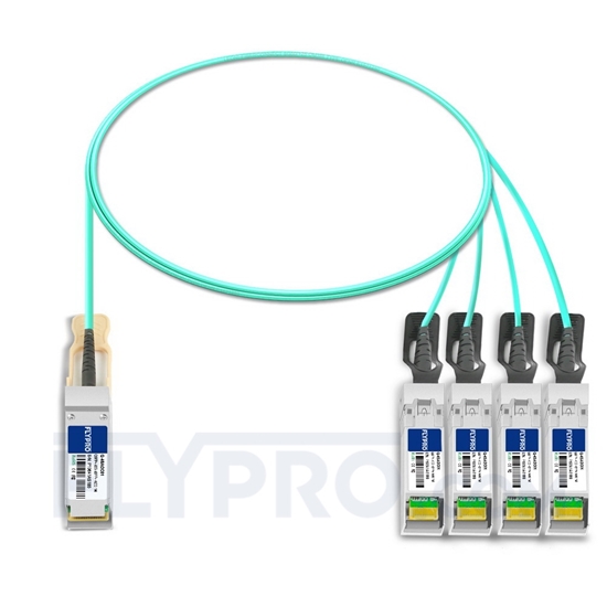 Picture of 1m (3ft) Extreme Networks 10GB-4-F01-QSFP Compatible 40G QSFP+ to 4x10G SFP+ Breakout Active Optical Cable