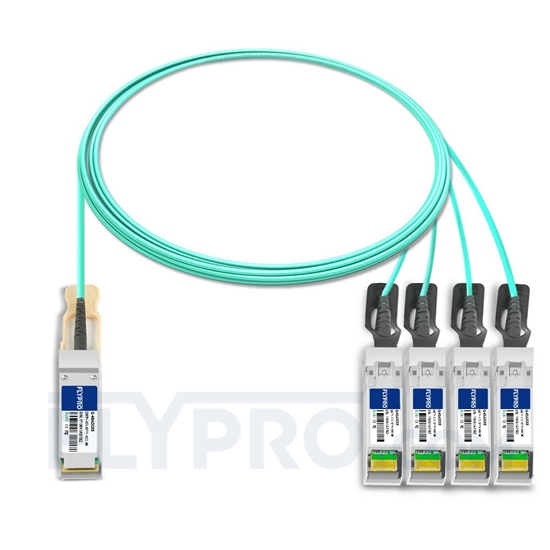 Image de 3m Générique Compatible Câble Optique Actif Breakout QSFP+ 40G vers 4 x SFP+