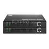 1x 10/100/1000Base-T RJ45~4x 1000Base-X SFP Rainure SC Unmanaged Gigabit Ethernet Media Converter, Simplex, 1310nm/1550nm, 20km