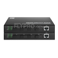 1x 10/100/1000Base-T RJ45~4x 1000Base-X SFP Rainure SC Unmanaged Gigabit Ethernet Media Converter, Simplex, 1310nm/1550nm, 20km