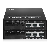 2x 10/100Base-T RJ45 vers 2x 100Base-X SFP Rainure SC Unmanaged Gigabit Ethernet Media Converter, Simplex, 1310nm/1550nm,20km