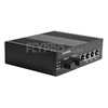Bild von 4x 10/100/1000Base-T RJ45 vers 1x 1000Base-X SFP SC Unmanaged Gigabit Ethernet Media Converter, Simplex, 1310nm/1550nm,20km, Industrial