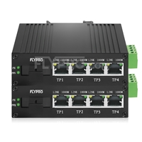 Mini 4x 10/100/1000Base-T RJ45 vers 1x 1000Base-X SFP Rainure SC Unmanaged Gigabit Ethernet Media Converter, Simplex, 1310nm/1550nm,20km, Industrial