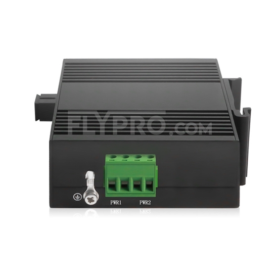 Picture of Mini 4x 10/100/1000Base-T RJ45 vers 1x 1000Base-X SFP Rainure SC Unmanaged Gigabit Ethernet Media Converter, Simplex, 1310nm/1550nm,20km, Industrial