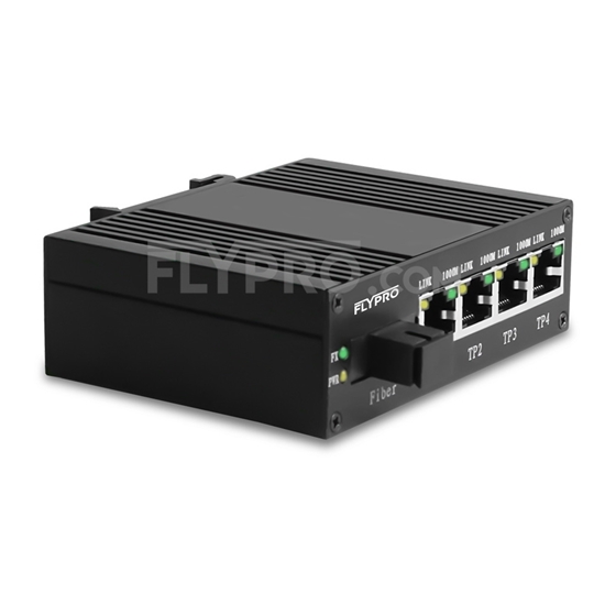 Picture of Mini 4x 10/100/1000Base-T RJ45 vers 1x 1000Base-X SFP Rainure SC Unmanaged Gigabit Ethernet Media Converter, Simplex, 1310nm/1550nm,20km, Industrial
