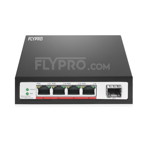 Picture of 4x 10/100Base-T RJ45 ~ 1x 100Base-X SFP Unmanaged PoE Switch