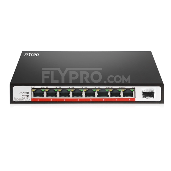 Picture of 8x 10/100/1000Base-T RJ45 ~ 1x 1000Base-X SFP Unmanaged PoE Switch
