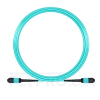 10m (33ft) MPO Female 12 Fibers Type A LSZH OM3 50/125 Multimode Elite Trunk Cable, Aqua