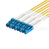 Picture of 5m (16ft) Senko MPO Female to 4 LC UPC Duplex 8 Fibers Type B LSZH OS2 9/125 Single Mode Elite Breakout Cable, Yellow