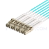 Picture of 5m (16ft) MPO Female to 4 LC UPC Duplex 8 Fibers Type B LSZH OM3 50/125 Multimode Elite Breakout Cable, Aqua