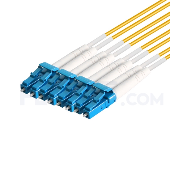 Picture of 3m (10ft) MTP Female to 4 LC UPC Duplex 8 Fibers Type A LSZH OS2 9/125 Single Mode Elite Breakout Cable, Yellow