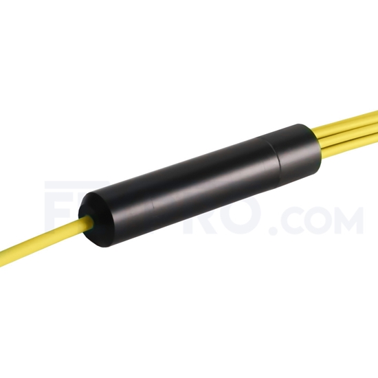 Picture of 3m (10ft) MTP Female to 4 LC UPC Duplex 8 Fibers Type B LSZH OS2 9/125 Single Mode Elite Breakout Cable, Yellow