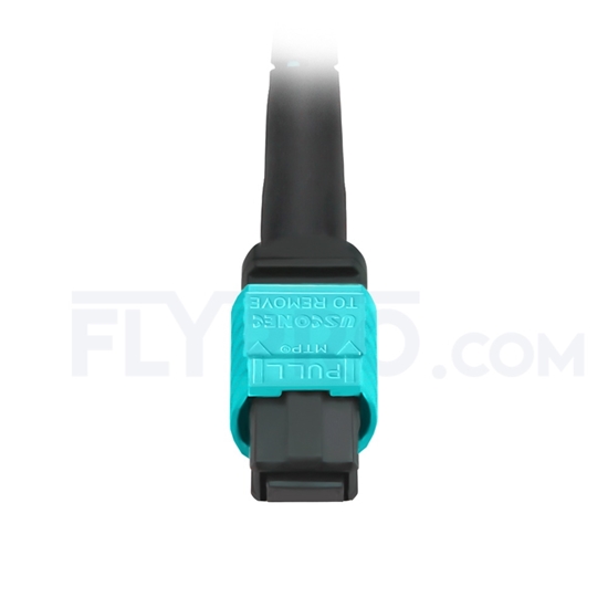 Picture of 1m (3ft) MTP Female to 6 LC UPC Duplex 12 Fibers Type A LSZH OM3 50/125 Multimode Elite Breakout Cable, Aqua