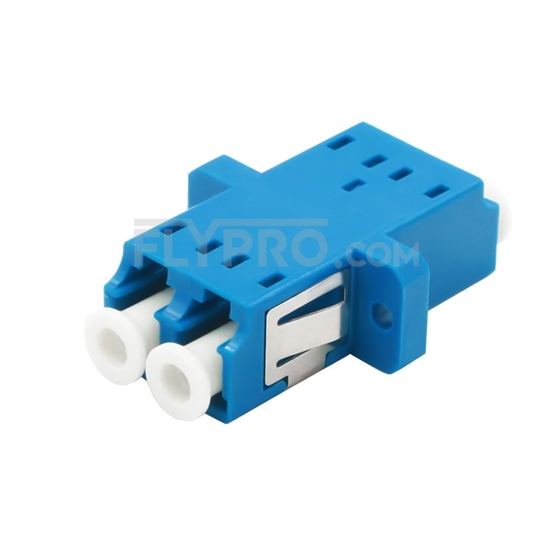 Picture of LC/UPC to LC/UPC Duplex Single Mode SC Footprint Plastic Fiber Optic Adapter/Mating Sleeve with Flange