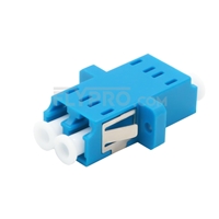 LC/UPC to LC/UPC 10G Duplex OM3 Multimode SC Footprint Plastic Fiber Optic Adapter/Mating Sleeve with Flange, Aqua