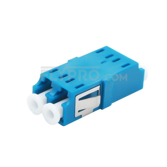 Picture of LC/UPC to LC/UPC Duplex Single Mode SC Footprint Plastic Fiber Optic Adapter/Mating Sleeve without Flange