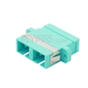 Picture of SC/UPC to SC/UPC 10G Duplex OM3 Multimode Plastic Fiber Optic Adapter/Mating Sleeve with Flange, Aqua