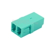 Picture of LC/UPC to LC/UPC 10G Duplex OM3 Multimode SC Footprint Plastic Fiber Optic Adapter/Mating Sleeve without Flange, Aqua