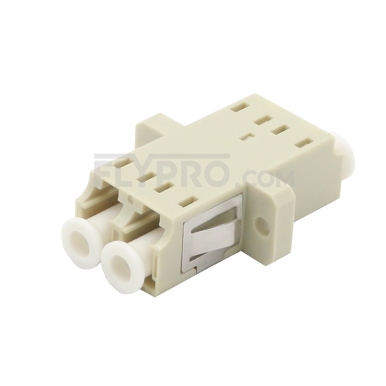 Picture of LC/UPC to LC/UPC Duplex OM1/OM2 Multimode SC Footprint Plastic Fiber Optic Adapter/Mating Sleeve with Flange