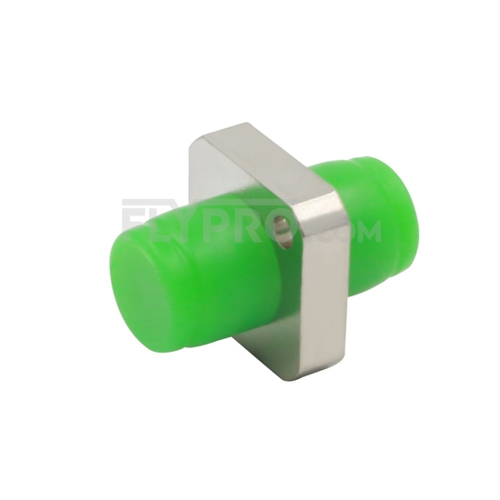 Picture of FC/APC to FC/APC Simplex Single Mode Square Solid Type One Piece Metal Fiber Optic Adapter/Mating Sleeve with Flange