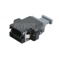 Picture of MTP/MPO Black Fiber Optic Adapter/Mating Sleeve with Flange, Opposed Key, Up to Down