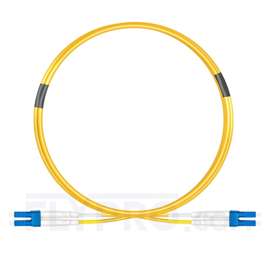 Picture of 3m (10ft) Grade B LC UPC to LC UPC Duplex Typical 0.12dB IL OS2 Single Mode LSZH 2.0mm BIF Fiber Optic Patch Cable