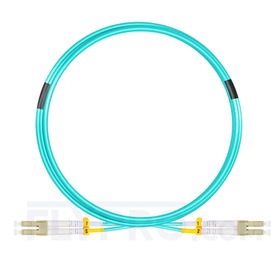 Picture of 5m (16ft) LC UPC to LC UPC Duplex 0.15dB IL OM4 Multimode LSZH 2.0mm BIF Fiber Optic Patch Cable