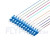 Picture of 2m (7ft) LC UPC 12 Fibers OS2 Single Mode Unjacketed Color-Coded Fiber Optic Pigtail