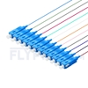 Picture of 1m (3ft) SC UPC 12 Fibers OS2 Single Mode Unjacketed Color-Coded Fiber Optic Pigtail