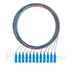 Picture of 2m (7ft) SC UPC 12 Fibers OS2 Single Mode Unjacketed Color-Coded Fiber Optic Pigtail