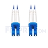Picture of 5m (16ft) LC UPC to LC UPC Duplex OS2 Single Mode Armored PVC (OFNR) 3.0mm Fiber Optic Patch Cable