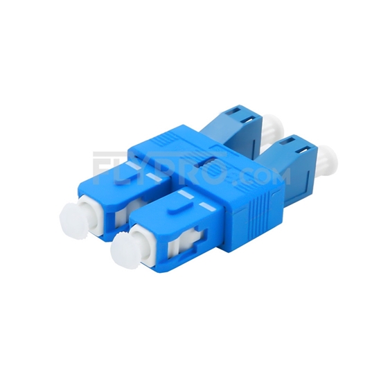 Picture of LC/UPC Female to SC/UPC Male Duplex Single Mode Plastic Fiber Optic Adapter/Mating Sleeve