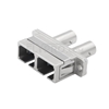 Picture of ST-SC Hybrid Duplex Metal Fiber Optic Adapter/Mating Sleeve, Female to Female