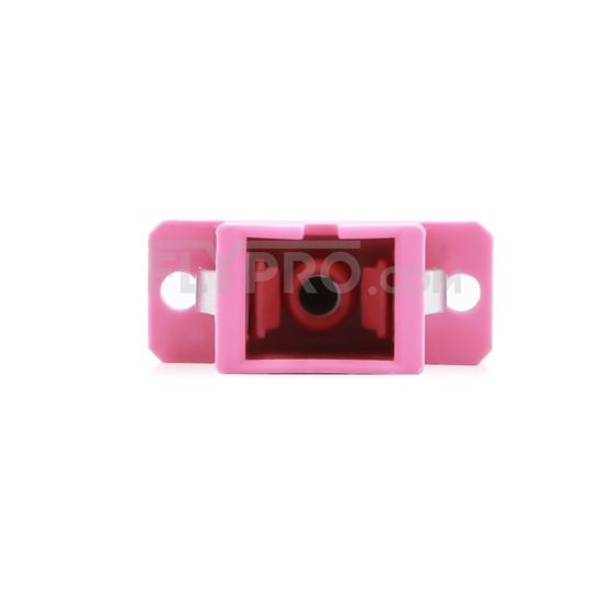 Picture of SC/UPC to SC/UPC 10G Simplex OM4 Multimode Plastic Fiber Optic Adapter/Mating Sleeve with Flange, Violet