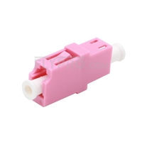 LC/UPC to LC/UPC 10G Simplex OM4 Multimode Plastic Fiber Optic Adapter/Mating Sleeve without Flange, Violet