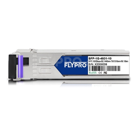 Picture of Raptor Networks OPT-SFP-BIDI-R Compatible 1000Base-BX SFP 1490nm-TX/1310nm-RX 10km SMF(LC Single) DOM Optical Transceiver