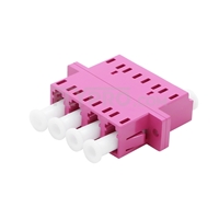 Picture of LC/UPC to LC/UPC 10G Quad OM4 Multimode Plastic Fiber Adapter/Mating Sleeve with Flange, Violet