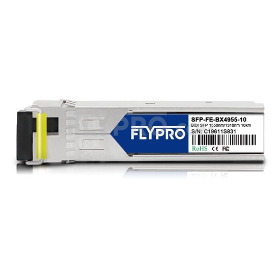 Picture of Avaya AA1419083-E5 Compatible 100BASE-BX-D BiDi SFP 1550nm-TX/1310nm-RX 10km DOM Transceiver Module