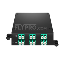 Cassette MPO FHD avec 12 Fibres OM3 Multimode, MPO-12 vers 6 x LC Duplex, Type A