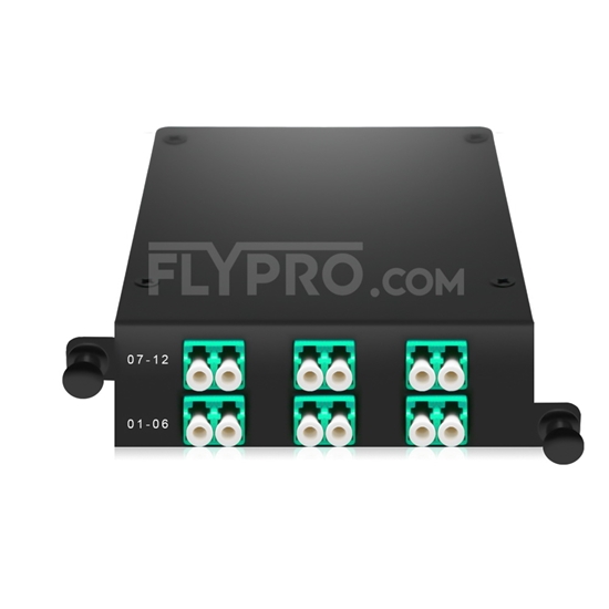 Picture of MPO-12 to 6x LC Duplex, Type AF, 12 Fibers OM3 Multimode FHD MPO Cassette