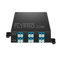 12 Fasern FHD MPO LWL-Kassette, OS2 Singlemode für MPO-12 auf 6x LC Duplex, Polarität AF