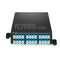 24 Fasern FHD MPO LWL-Kassette, OS2 Singlemode für 2x MPO-12 auf 12x LC Duplex, Polarität A